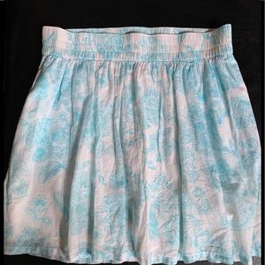 White & light blue gauzy skirt